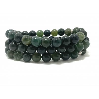 AGATE MOUSSE 8MM - BRACELET LITHOTHÉRAPIE