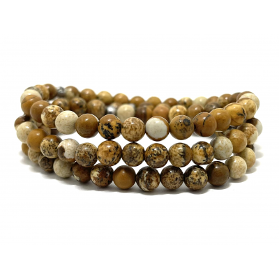 JASPE PAYSAGE 6MM  - BRACELET LITHOTHÉRAPIE