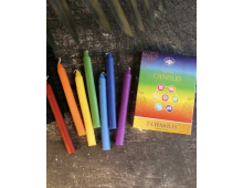 LOT DE 7BOUGIES RITUEL TEINTÉES DANS LA MASSE - 13 CM