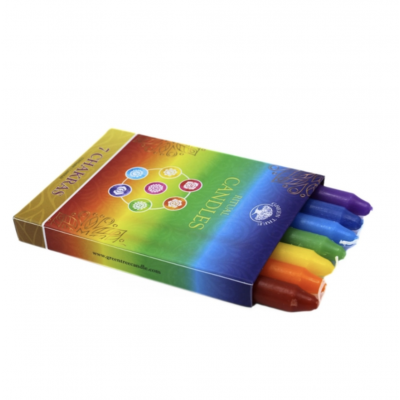 LOT DE 7BOUGIES RITUEL TEINTÉES DANS LA MASSE - 13 CM
