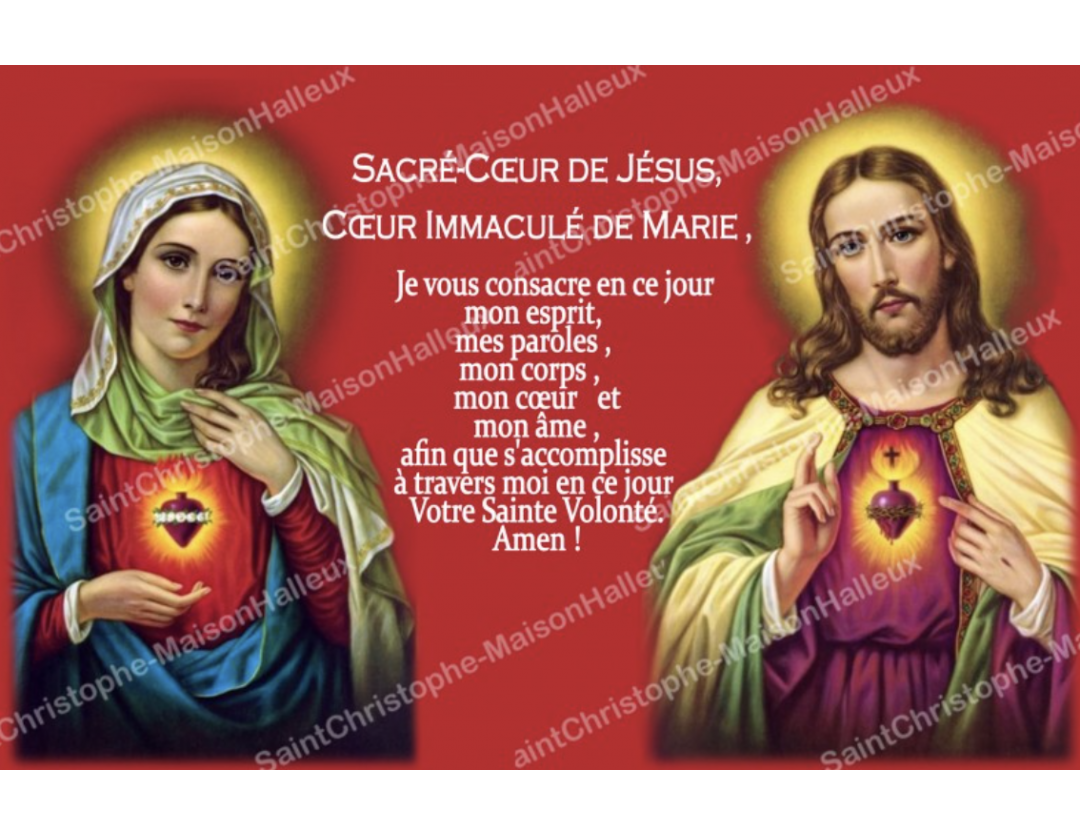 SACRE CŒUR DE JESUS, CŒUR IMMACULE DE MARIE
