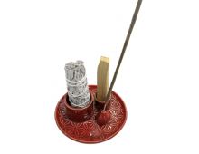 PORTE ENCENS CÉRAMIQUE FLEUR DE VIE