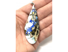 PENDENTIF EXCEPTION AZURITE CHALCOPYRITE BARYTE ET MAGNÉSITE  DU MAROC