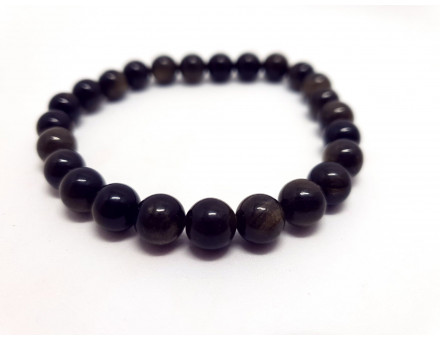 OBSIDIENNE DOREE 8 MM - BRACELET LITHOTHÉRAPIE