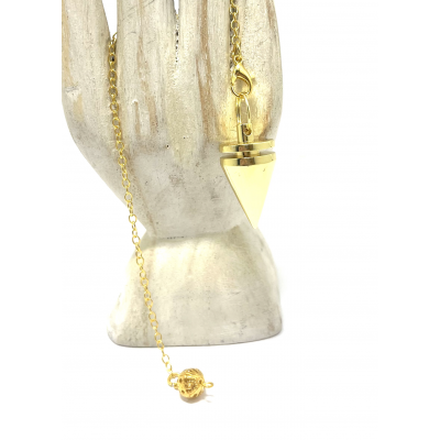 PENDULE MÉTAL CONE POINTU DORÉ