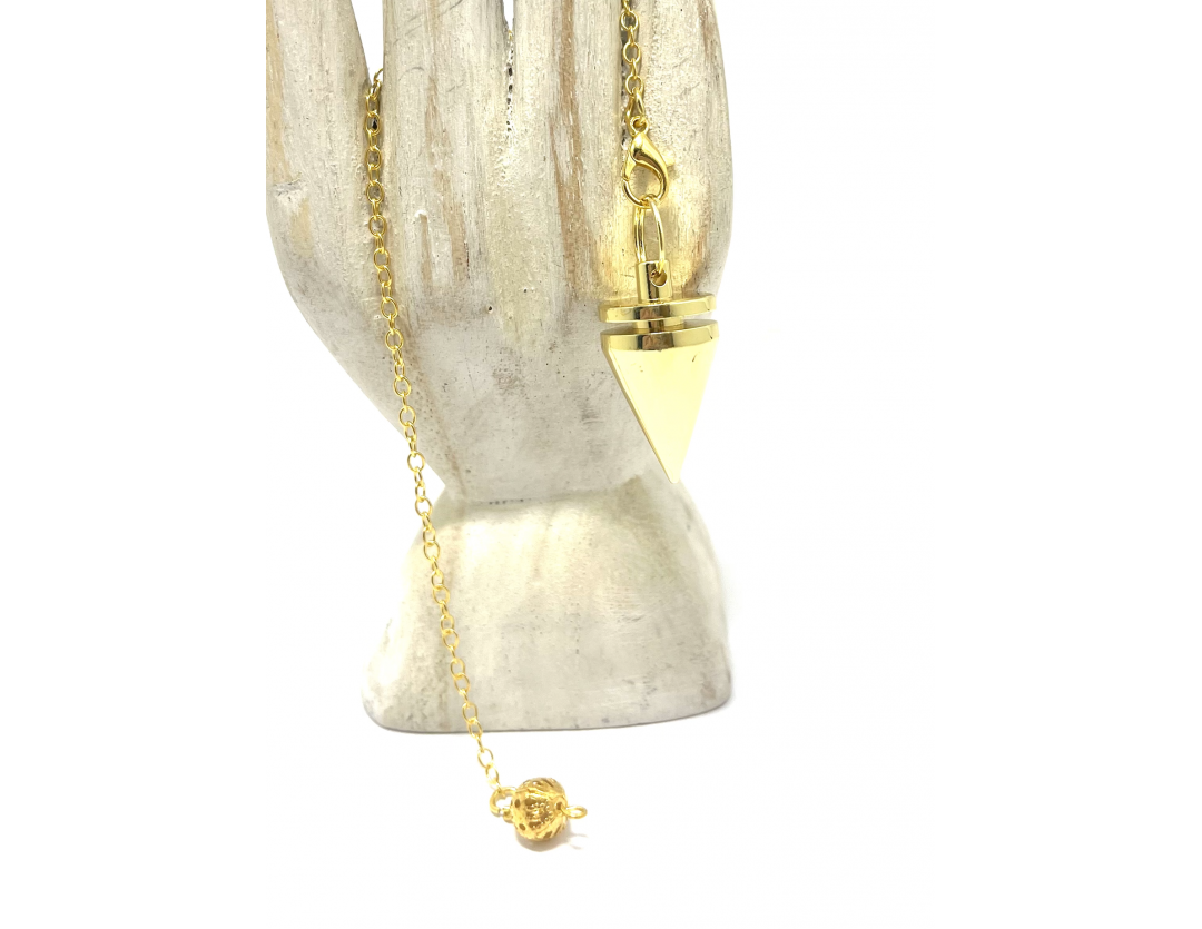 PENDULE MÉTAL CONE POINTU DORÉ