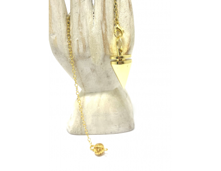 PENDULE MÉTAL CONE POINTU DORÉ