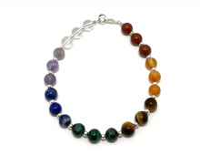 BRACELET 7 CHAKRAS FERMOIR ARGENT 925