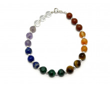 BRACELET 7 CHAKRAS FERMOIR ARGENT 925