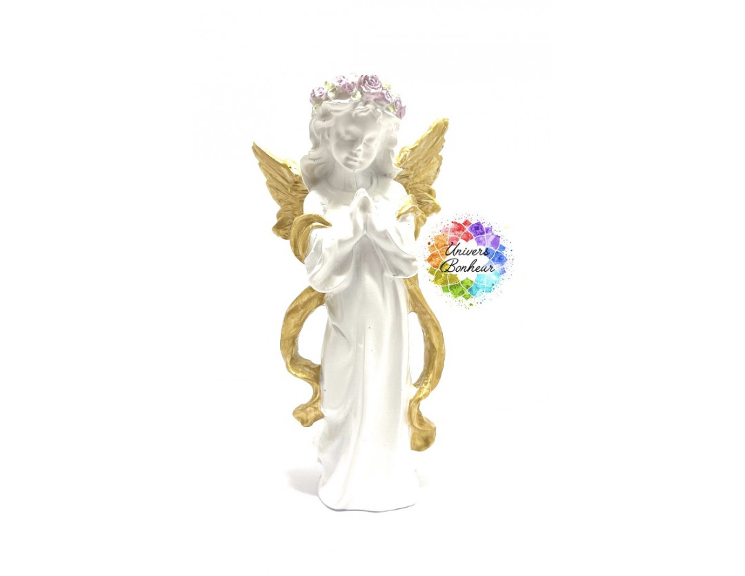 ANGE DORÉ ET FLEUR 13,5 CM