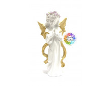 ANGE DORÉ ET FLEUR 13,5 CM