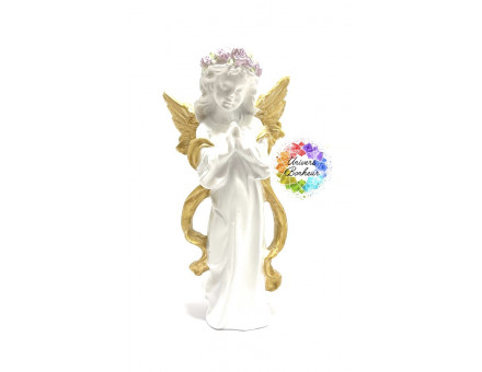 ANGE DORÉ ET FLEUR 13,5 CM