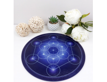 PLAQUE DYNAMISANTE 30 CM- CUBE DE METATRON BLEU