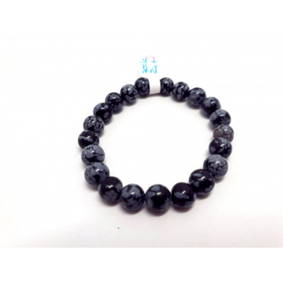 OBSIDIENNE NEIGE 8 MM - BRACELET LITHOTHÉRAPIE