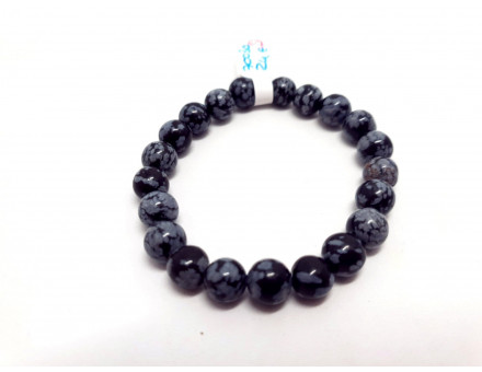OBSIDIENNE NEIGE 8 MM - BRACELET LITHOTHÉRAPIE