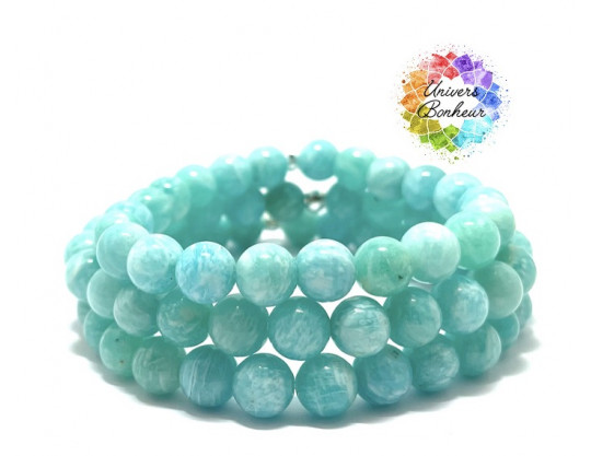 AMAZONITE EXTRA DU MOZAMBIQUE - GRADE 5A - 8MM - BRACELET LITHOTHÉRAPIE