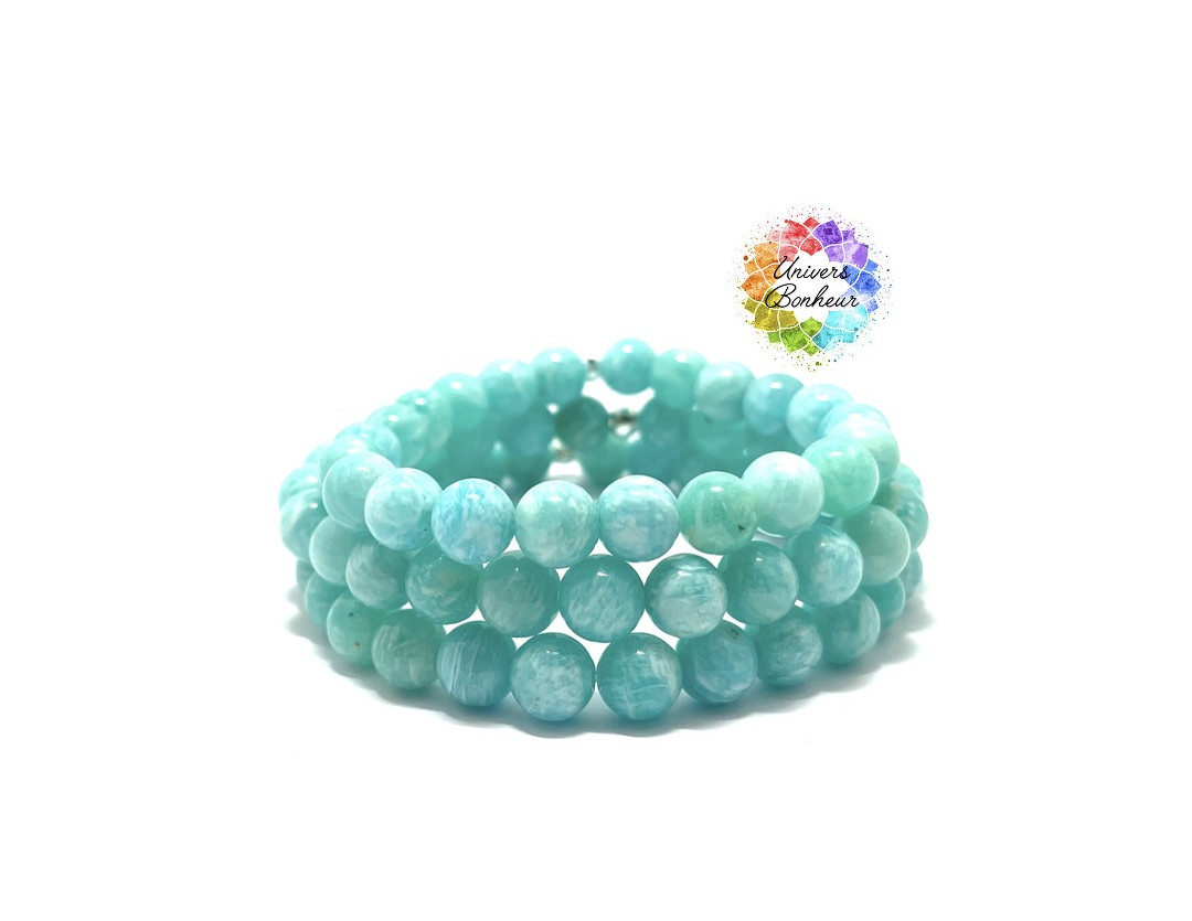 AMAZONITE EXTRA DU MOZAMBIQUE - GRADE 5A - 8MM - BRACELET LITHOTHÉRAPIE