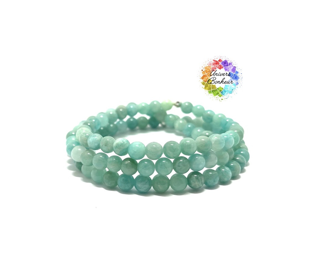 AMAZONITE EXTRA DU MOZAMBIQUE - GRADE 5A - 6 MM - BRACELET LITHOTHÉRAPIE
