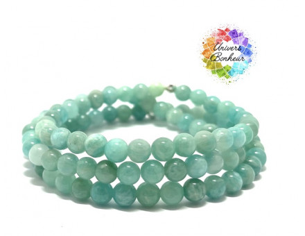 AMAZONITE EXTRA DU MOZAMBIQUE - GRADE 5A - 6 MM - BRACELET LITHOTHÉRAPIE