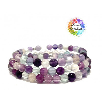 FLUORINE ARC EN CIEL - GRADE 5A - MONGOLIE - 6MM