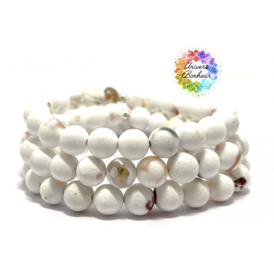 AGATE FEU BLANCHE - BRESIL - 8 MM