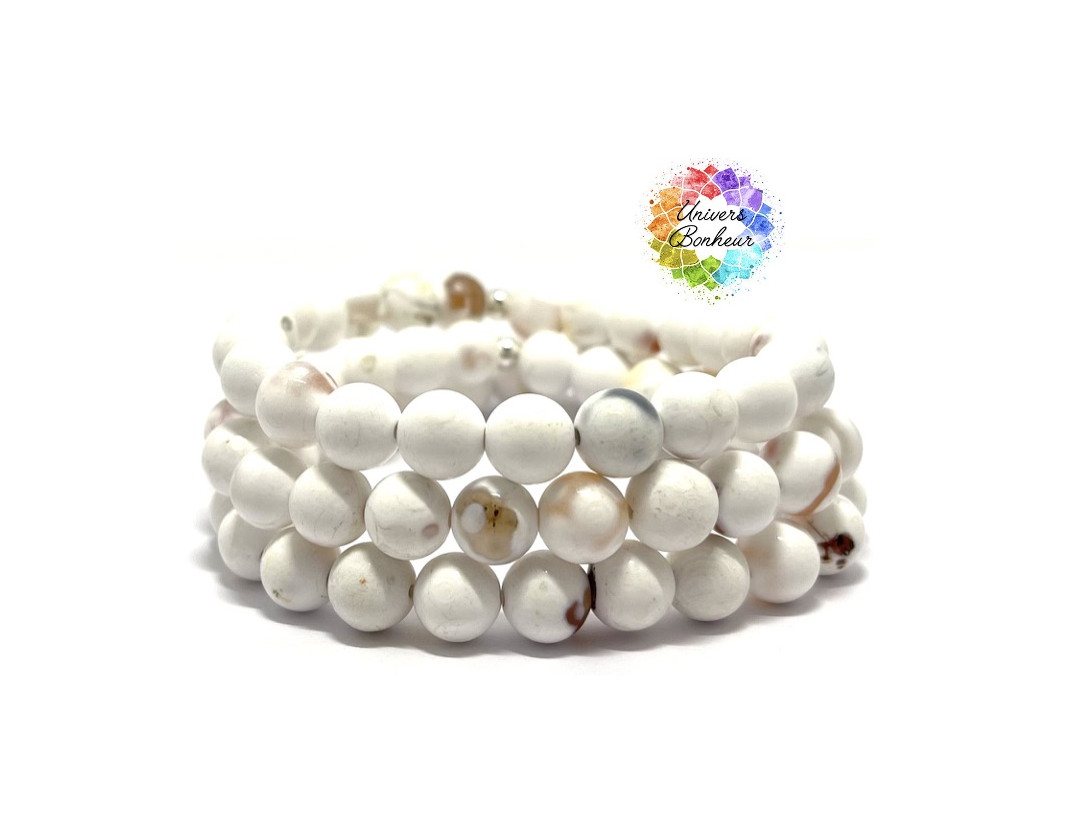 AGATE FEU BLANCHE - BRESIL - 8 MM