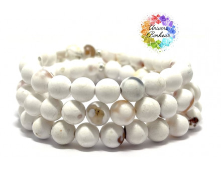 AGATE FEU BLANCHE - BRESIL - 8 MM