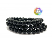 OBSIDIENNE NOIRE - GRADE 3A - BRESIL - 8 MM - BRACELET LITHOTHÉRAPIE