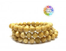 AMBRE JAUNE LAITEUSE- BALTIQUE - 8MM - BRACELET LITHOTHÉRAPIE