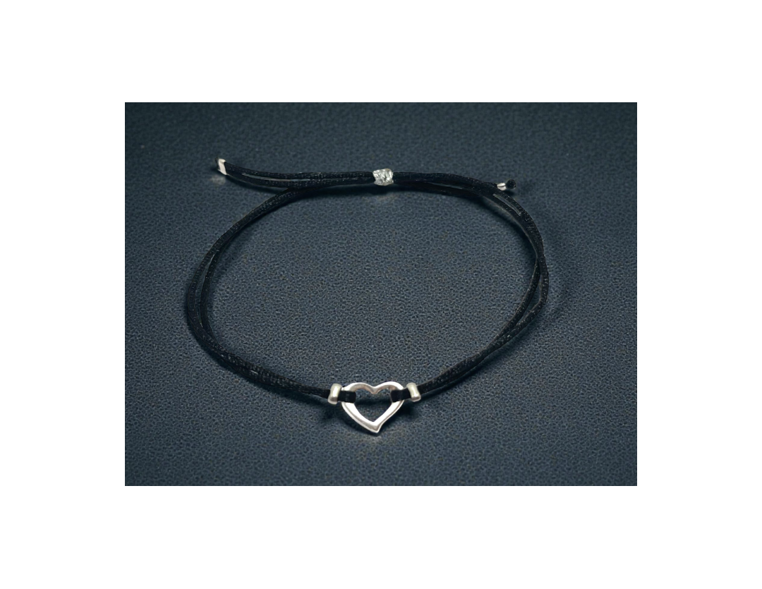 BRACELET RÉGLABLES COEUR ARGENT 925