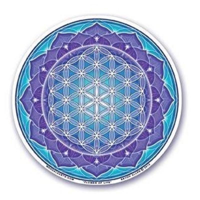 FLEUR DE VIE AUTOCOLLANT ET LOTUS BLEU 10.5CM