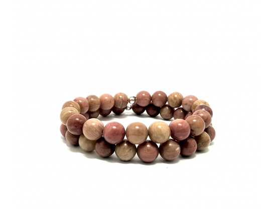 RHODONITE PLATE FACETTE - BRACELET LITHOTHÉRAPIE