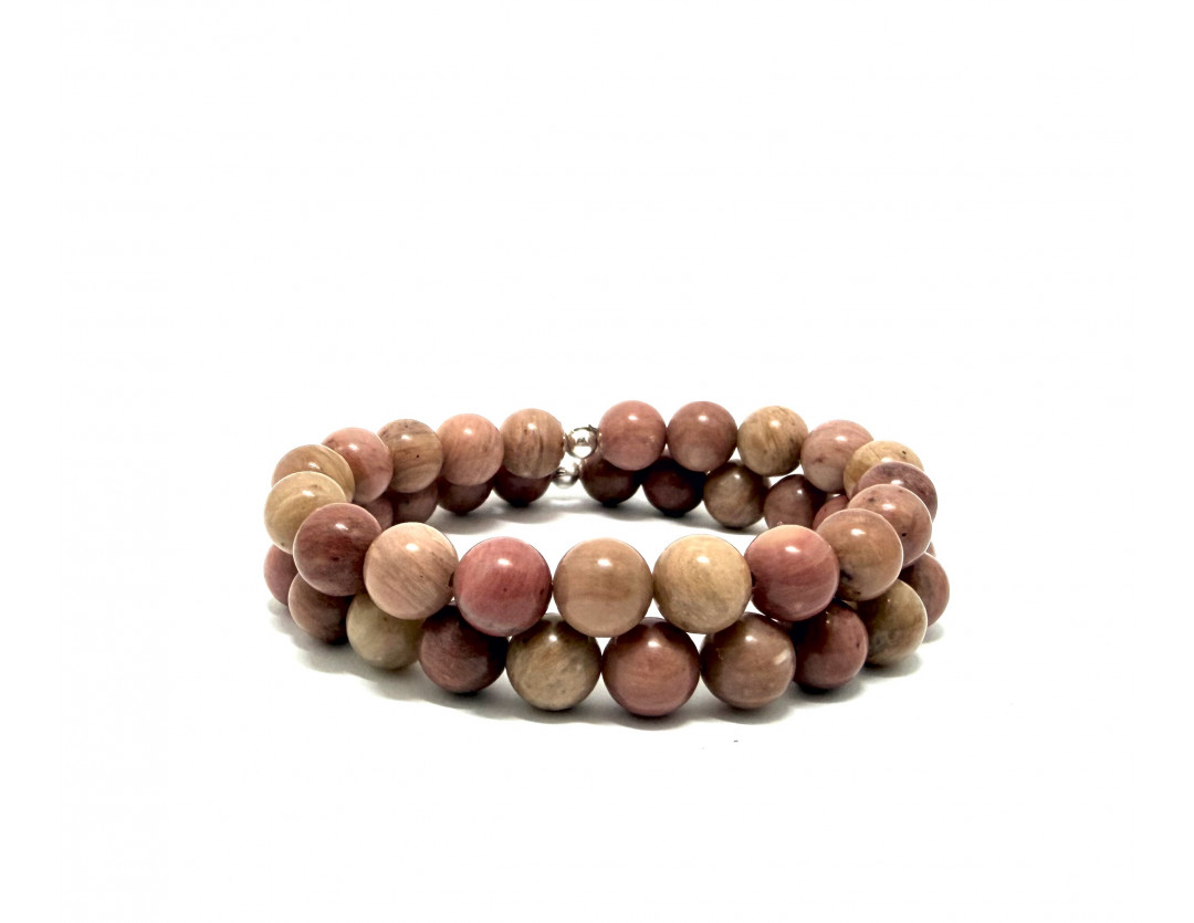 RHODONITE PLATE FACETTE - BRACELET LITHOTHÉRAPIE