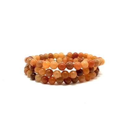 AVENTURINE ORANGE MULTI-TONS 6 MM - BRACELET LITHOHTÉRAPIE
