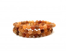 AVENTURINE ORANGE MULTI-TONS 6 MM - BRACELET LITHOHTÉRAPIE