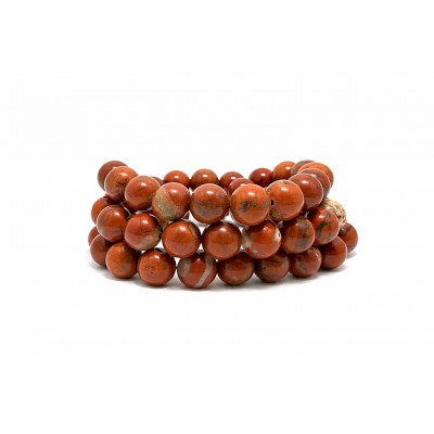 JASPE ROUGE 10 MM - BRACELET LITHOTHÉRAPIE