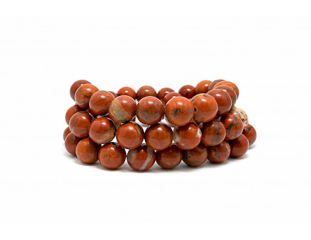 JASPE ROUGE 10 MM - BRACELET LITHOTHÉRAPIE