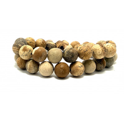 JASPE PAYSAGE 10 MM - BRACELET LITHOTHÉRAPIE