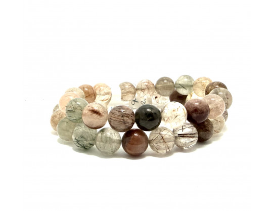 QUARTZ MULTI RUTILE 10 MM - BRACELET LITHOTHÉRAPIE