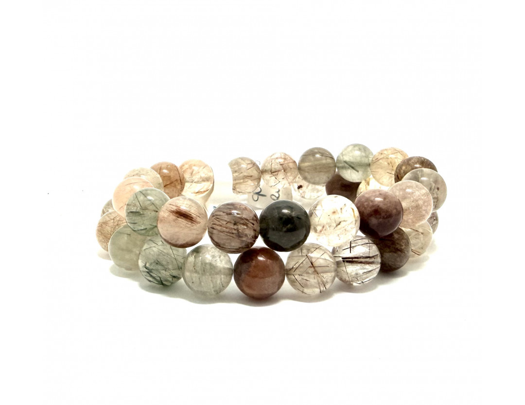 QUARTZ MULTI RUTILE 10 MM - BRACELET LITHOTHÉRAPIE