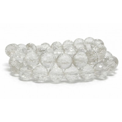 CRISTAL DE ROCHE 10 MM FACETTE - BRACELET LITHOTHÉRAPIE