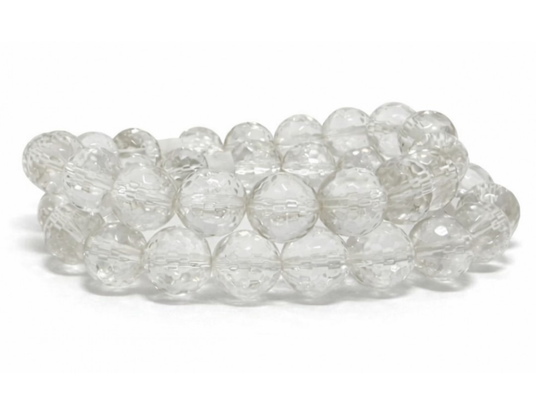 CRISTAL DE ROCHE 10 MM FACETTE - BRACELET LITHOTHÉRAPIE