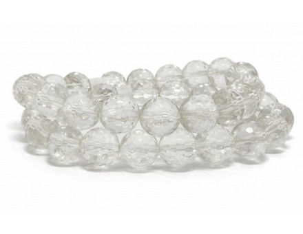 CRISTAL DE ROCHE 10 MM FACETTE - BRACELET LITHOTHÉRAPIE