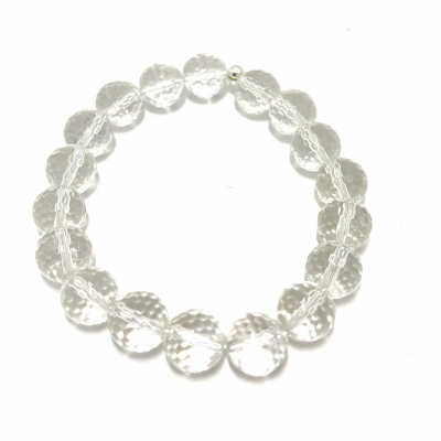 CRISTAL DE ROCHE 10 MM FACETTE - BRACELET LITHOTHÉRAPIE