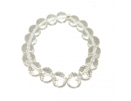 CRISTAL DE ROCHE 10 MM FACETTE - BRACELET LITHOTHÉRAPIE