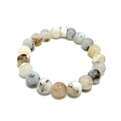 OPALE DENDITRIQUE 10MM - BRACELET LITHOTHÉRAPIE