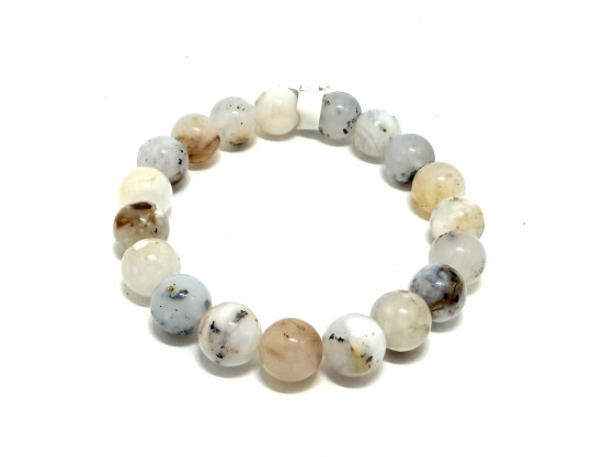 OPALE DENDITRIQUE 10MM - BRACELET LITHOTHÉRAPIE