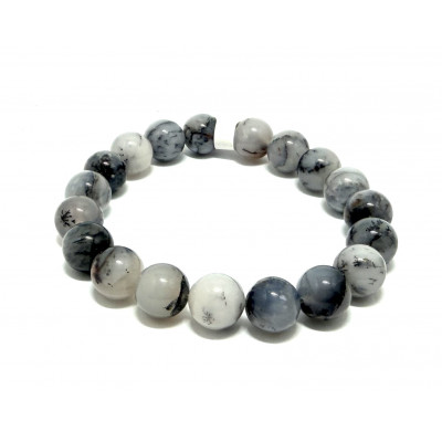 AGATE DENDITRIQUE 10MM - BRACELET LITHOTHÉRAPIE