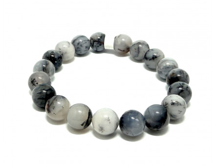 AGATE DENDITRIQUE 10MM - BRACELET LITHOTHÉRAPIE