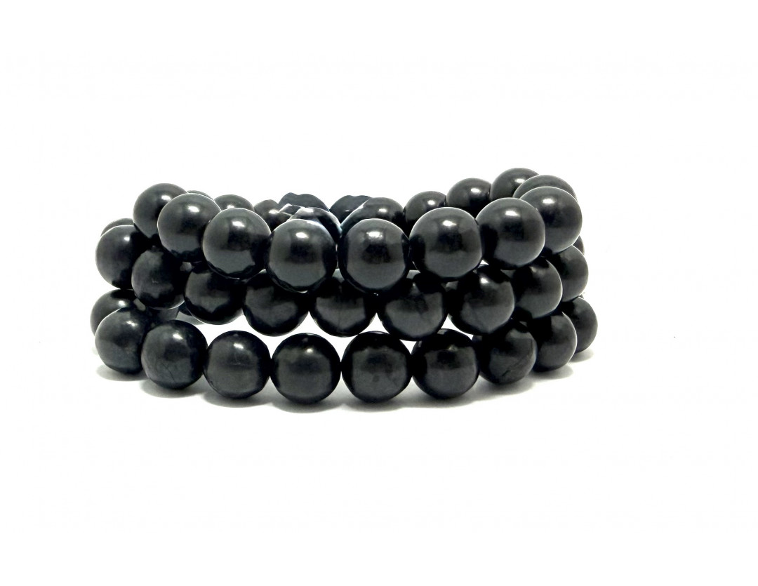 SHUNGITE 10 MM - BRACELET LITHOTHÉRAPIE